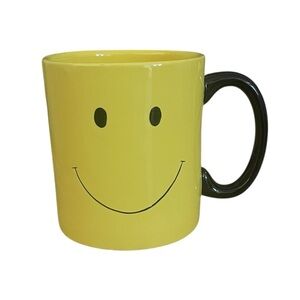 Burton + Burton SMILE FACE Smiley Yellow and Black Coffee Mug Tea Happy
